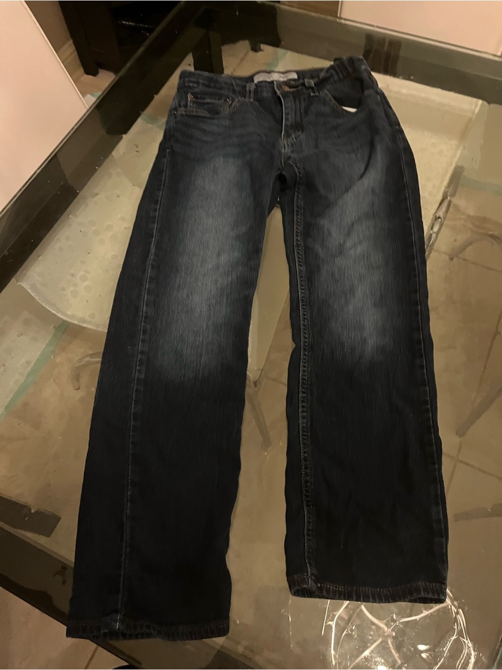 Women’s Levi Dark Wash Blue Straight-Leg Jeans